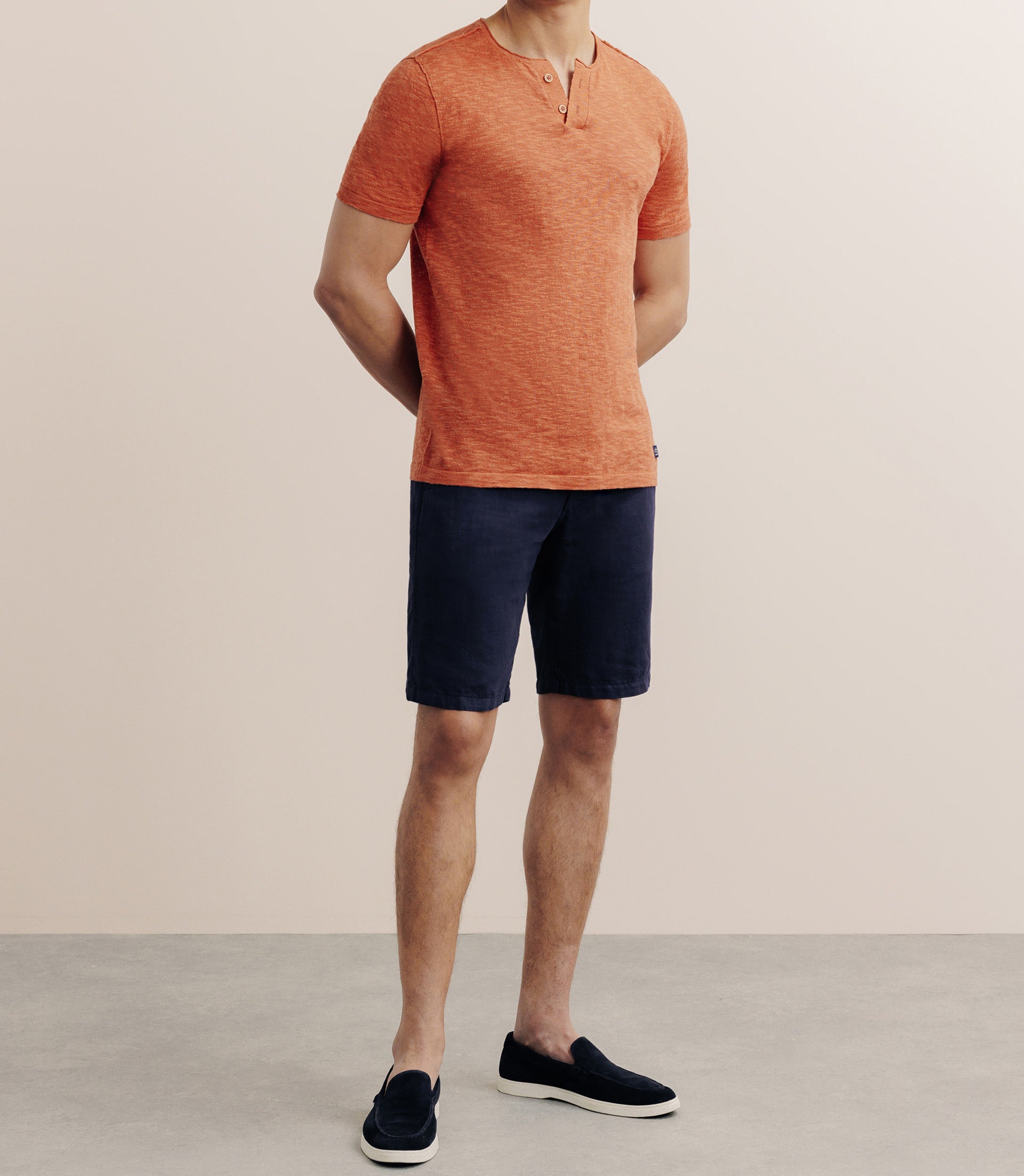 T-shirt boutonné orange foncé - IZAC