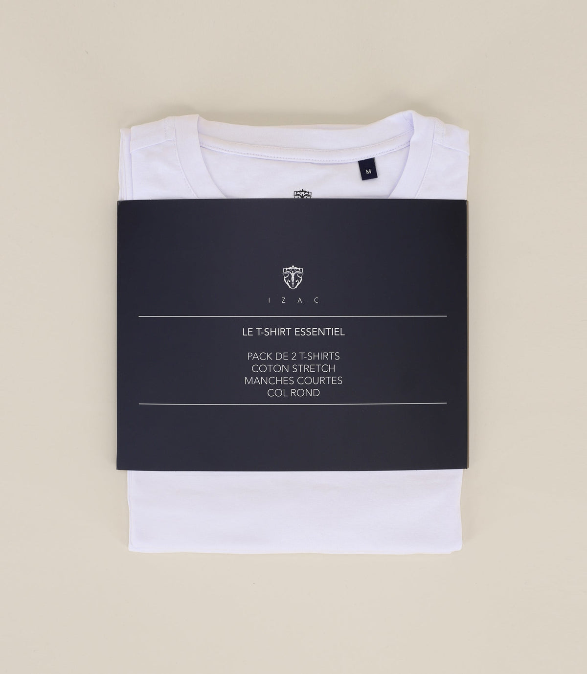 Pack de 2 t-shirts col rond blancs - IZAC