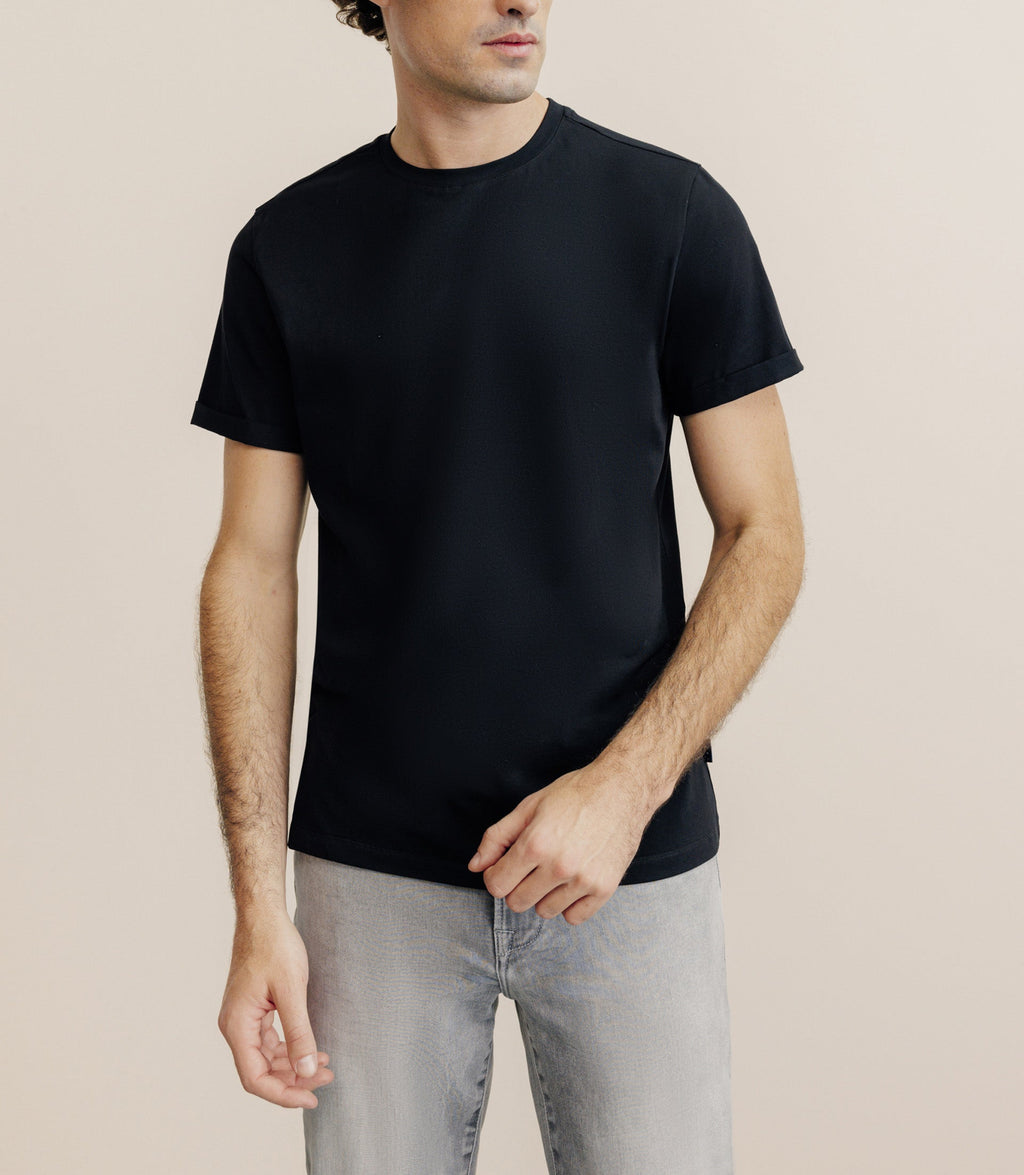 Pack de 2 t-shirts col rond noir et blanc - IZAC