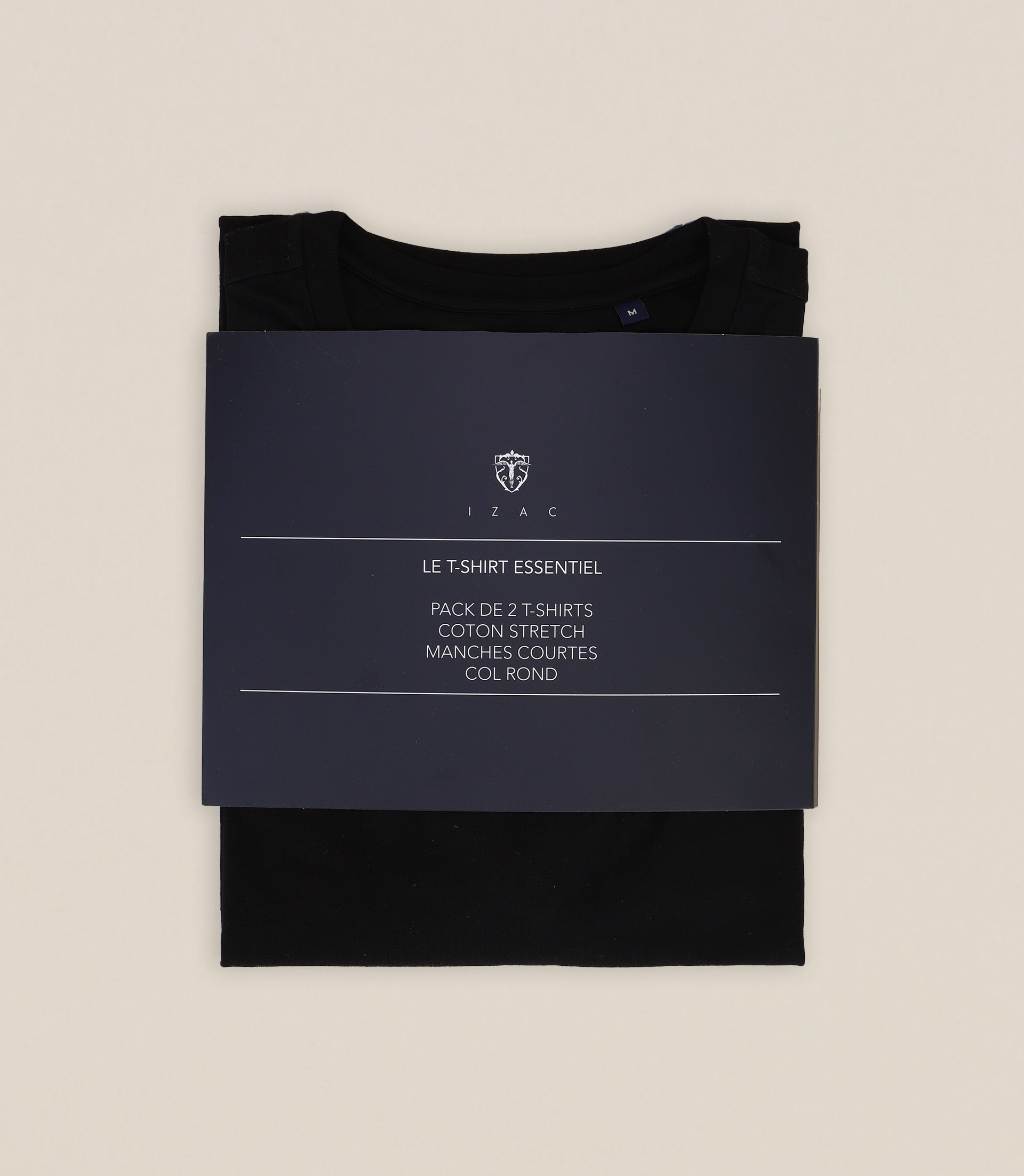 Pack de 2 t-shirts col rond noirs - IZAC