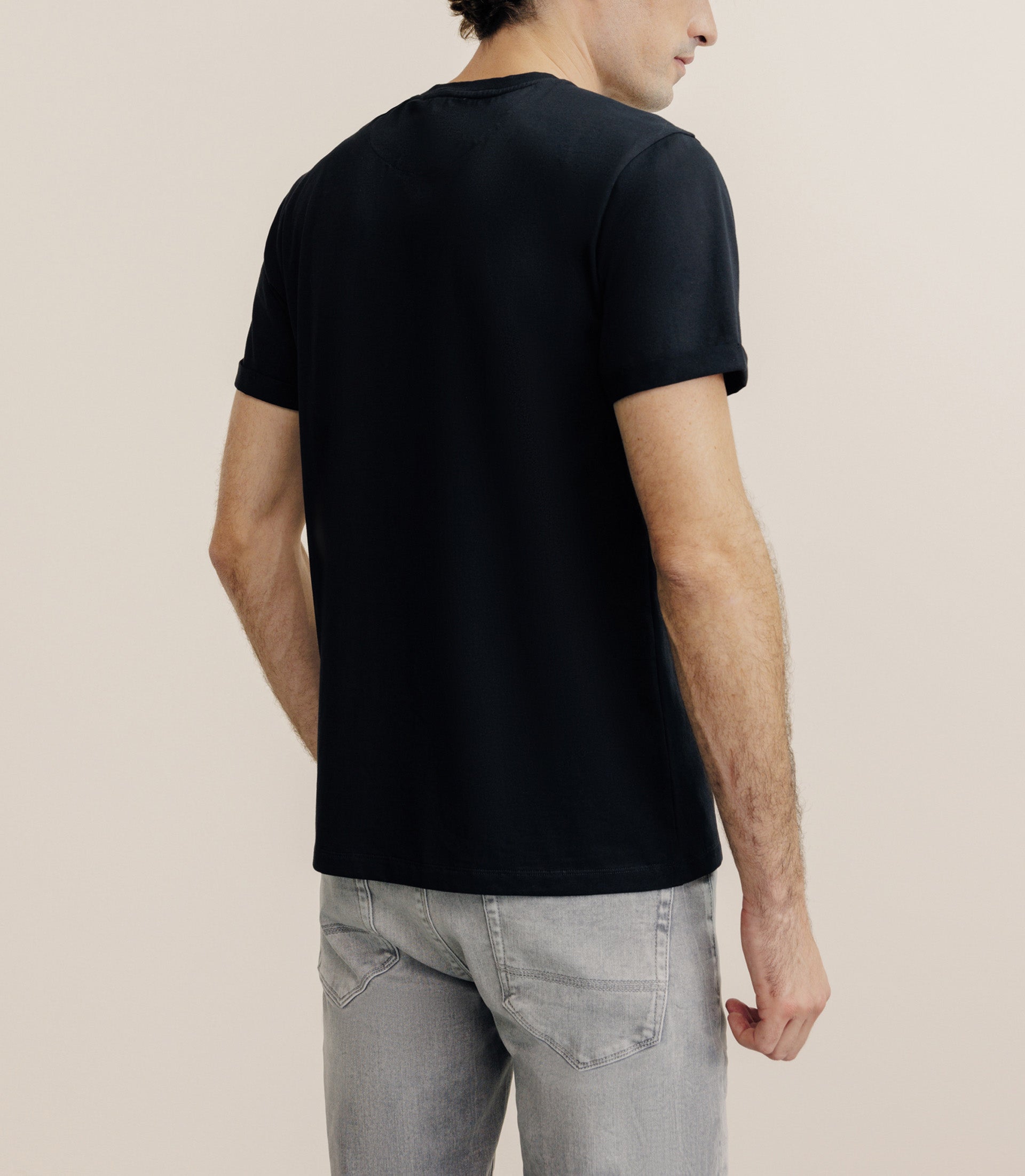 Pack de 2 t-shirts col rond noir et blanc - IZAC