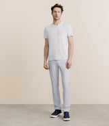 T-shirt col V avec poche bleu ciel - IZAC