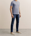 T-shirt col V bleu gris - IZAC