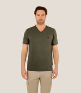 T-shirt col V kaki - IZAC