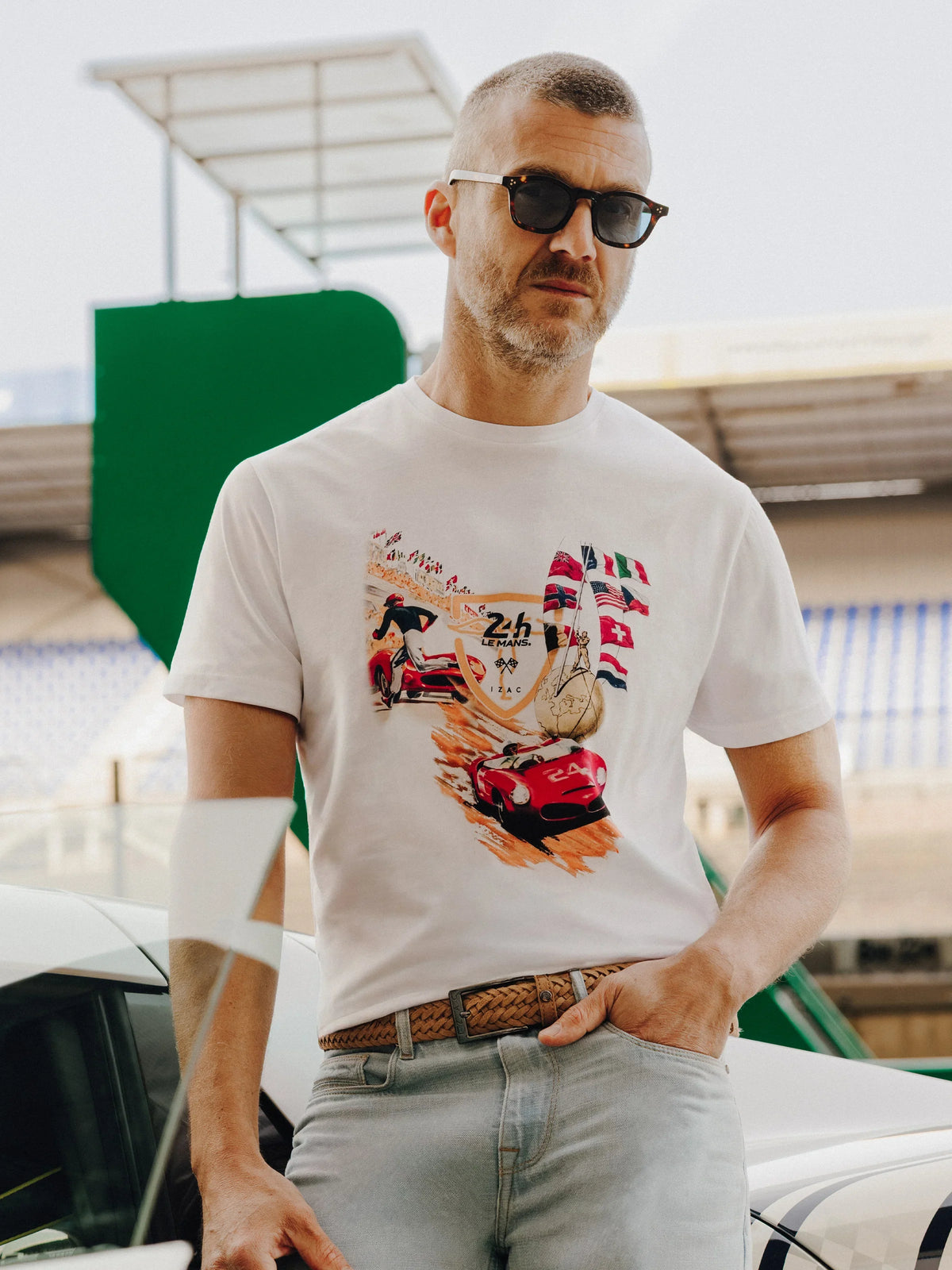 T-shirt col rond blanc 24h Le Mans - IZAC