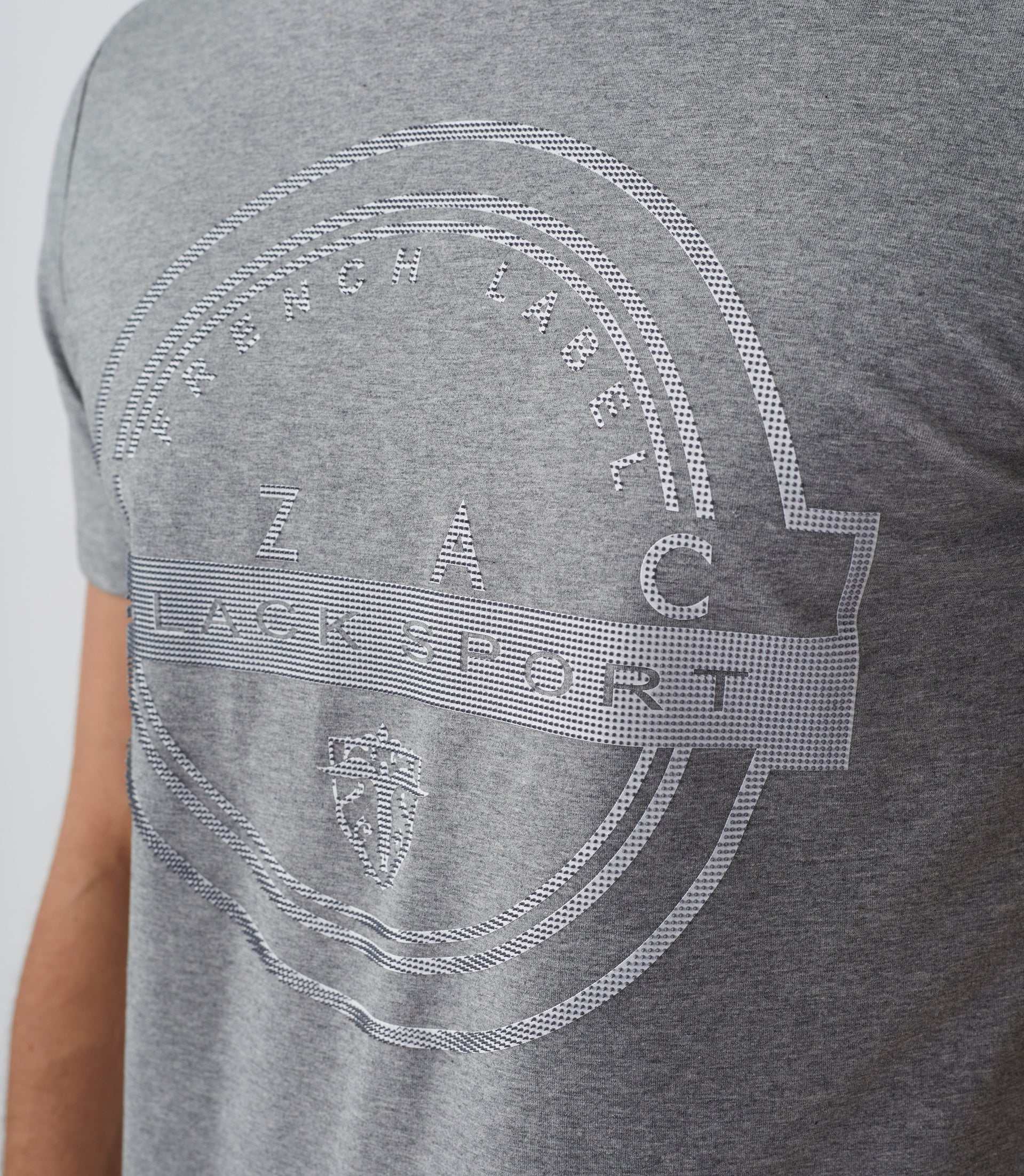 T-shirt col rond avec logo gris chiné "Hamilton" - IZAC