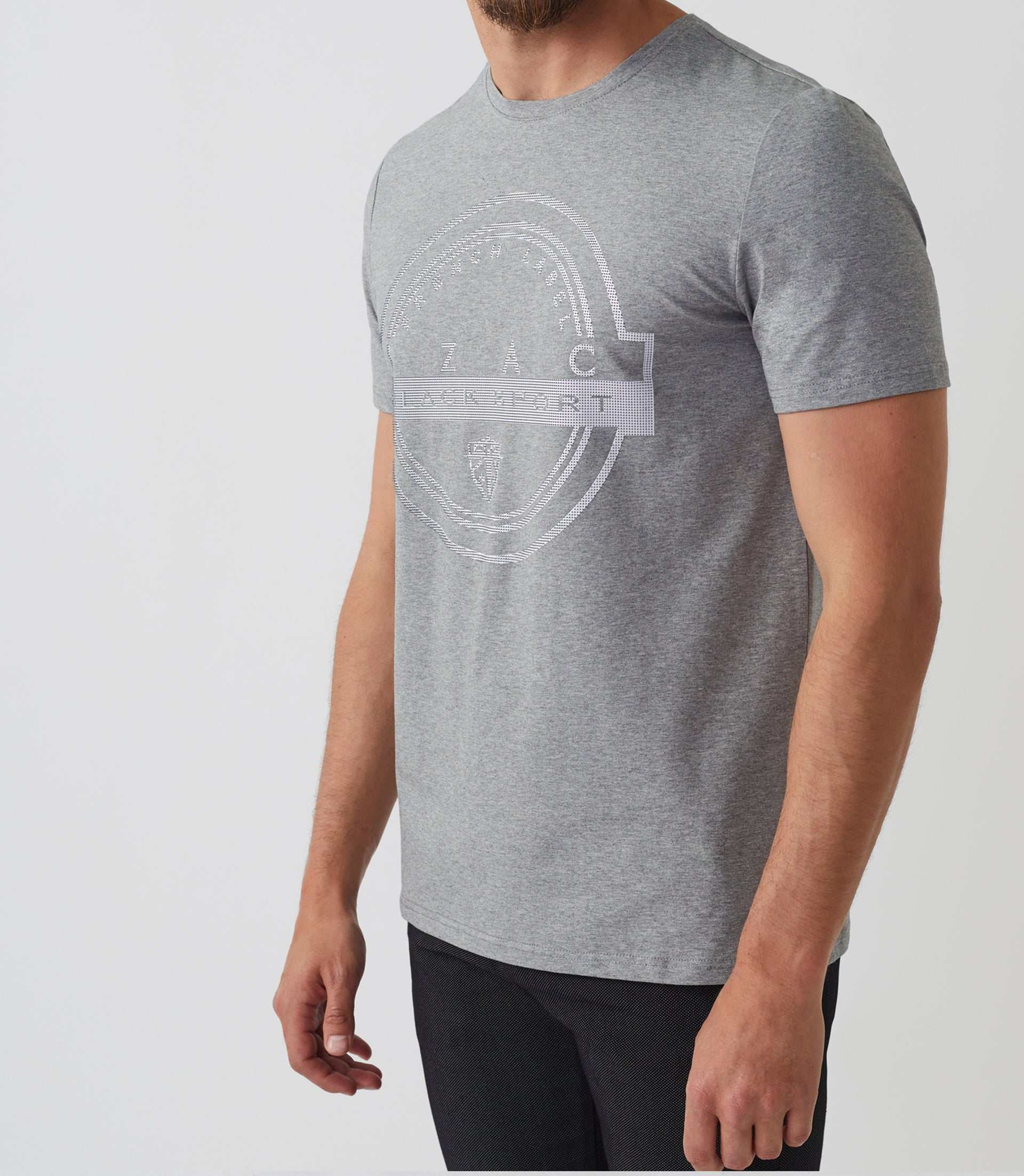 T-shirt col rond avec logo gris chiné "Hamilton" - IZAC