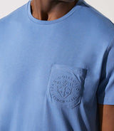 T-shirt col rond poche logo indigo GABRIEL - IZAC