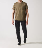 T-shirt col rond poche logo kaki GABRIEL - IZAC