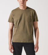 T-shirt col rond poche logo kaki GABRIEL - IZAC