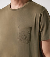 T-shirt col rond poche logo kaki GABRIEL - IZAC