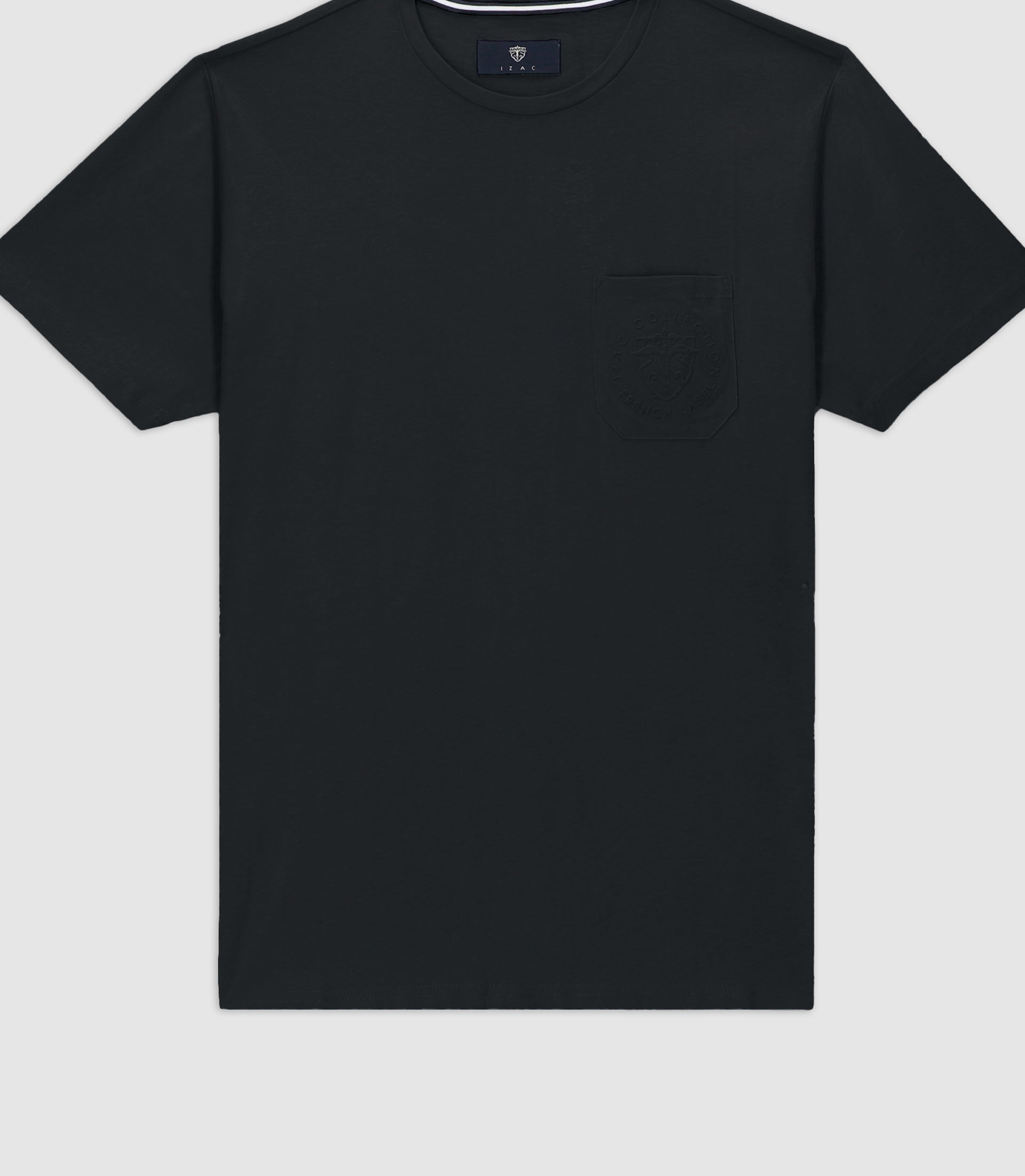 T-shirt col rond poche logo noir GABRIEL - IZAC