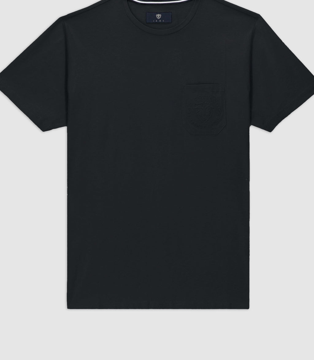 T-shirt col rond poche logo noir GABRIEL - IZAC