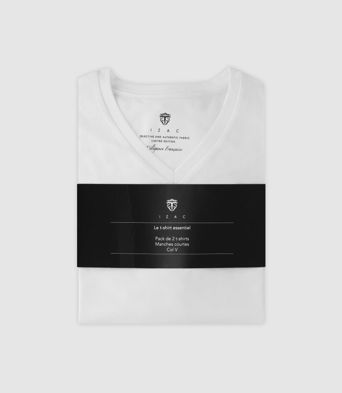 Pack de 2 t-shirts col V blanc - IZAC