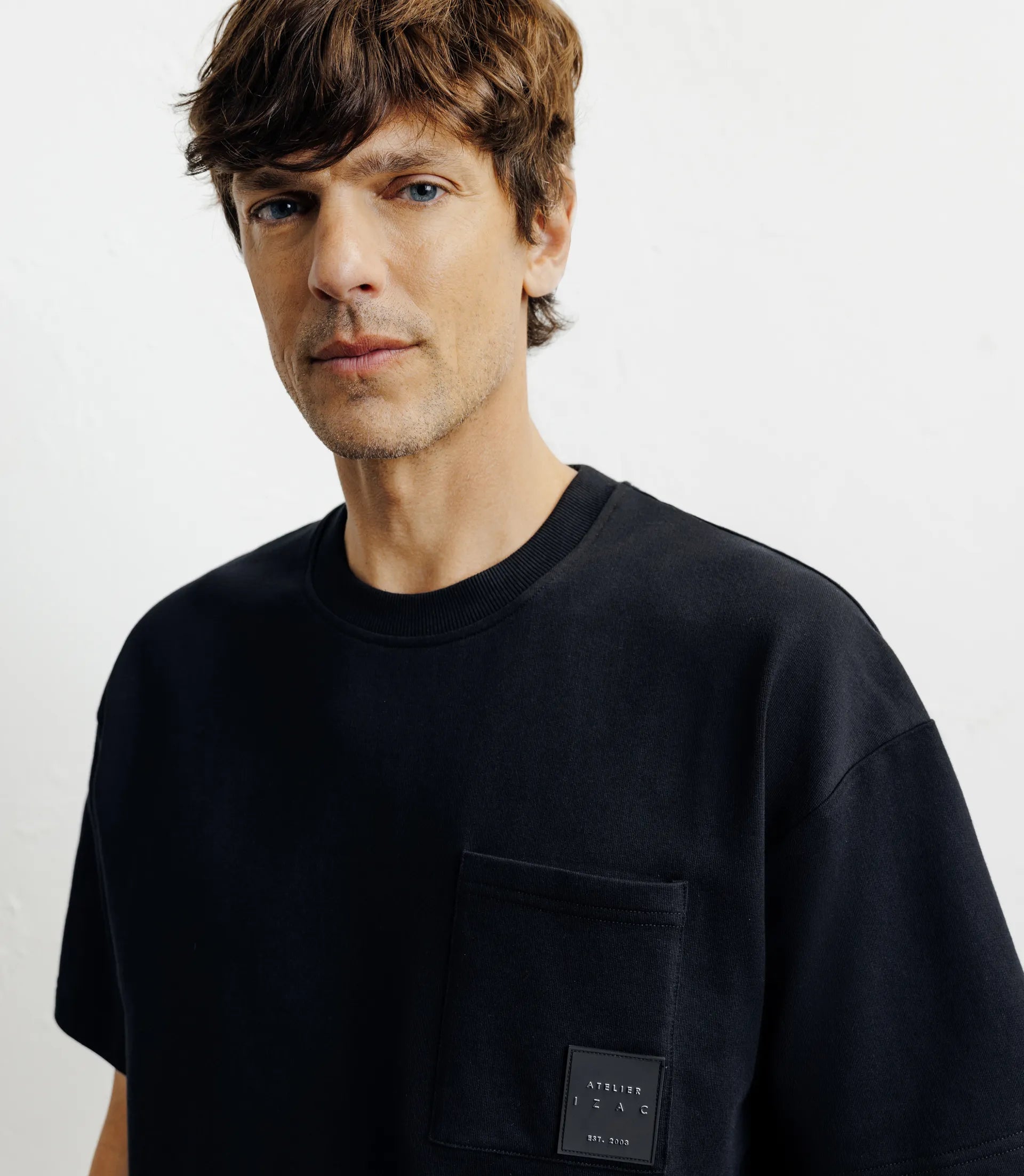 T-shirt oversize col rond noir - IZAC