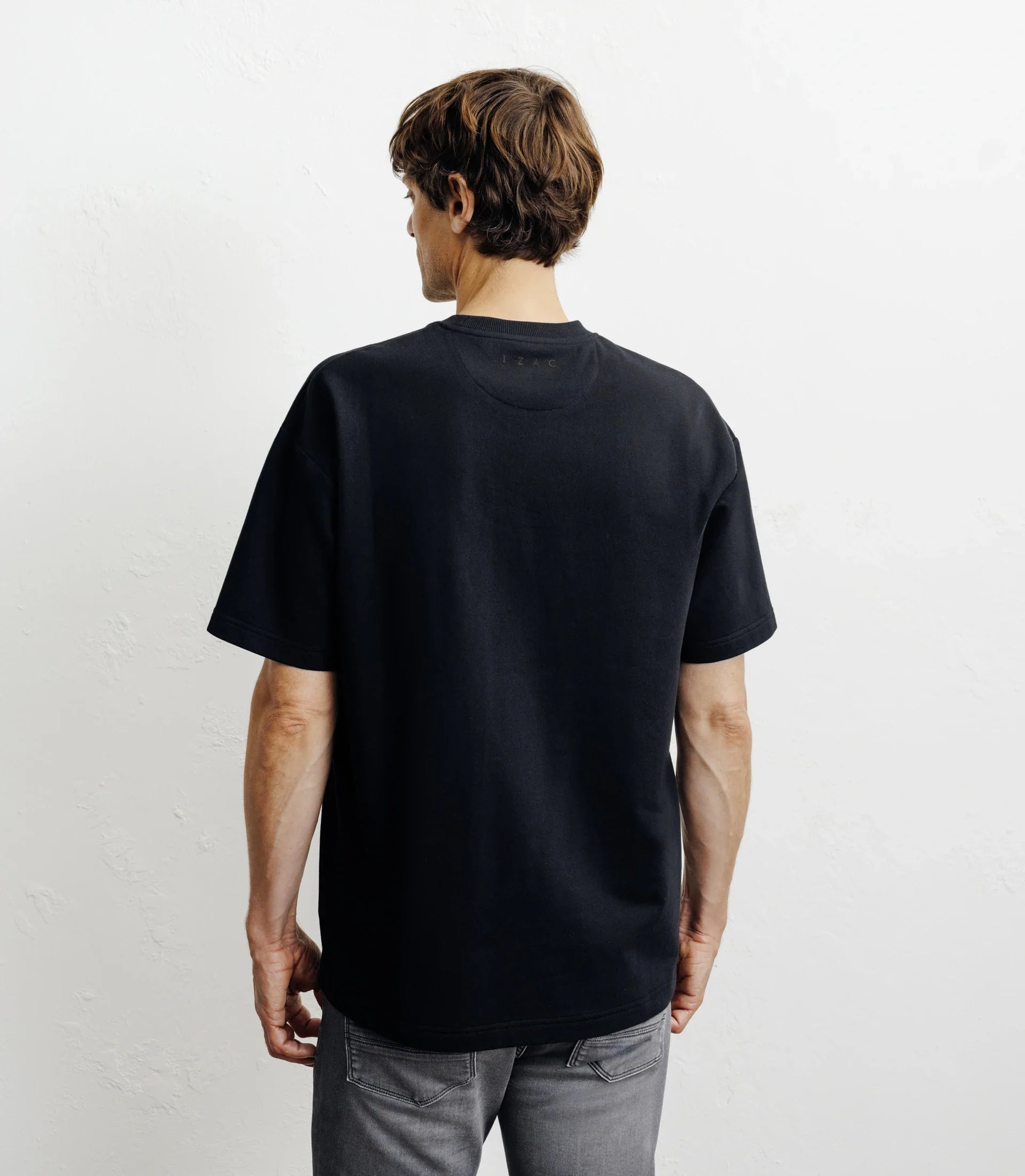 T-shirt oversize col rond noir - IZAC