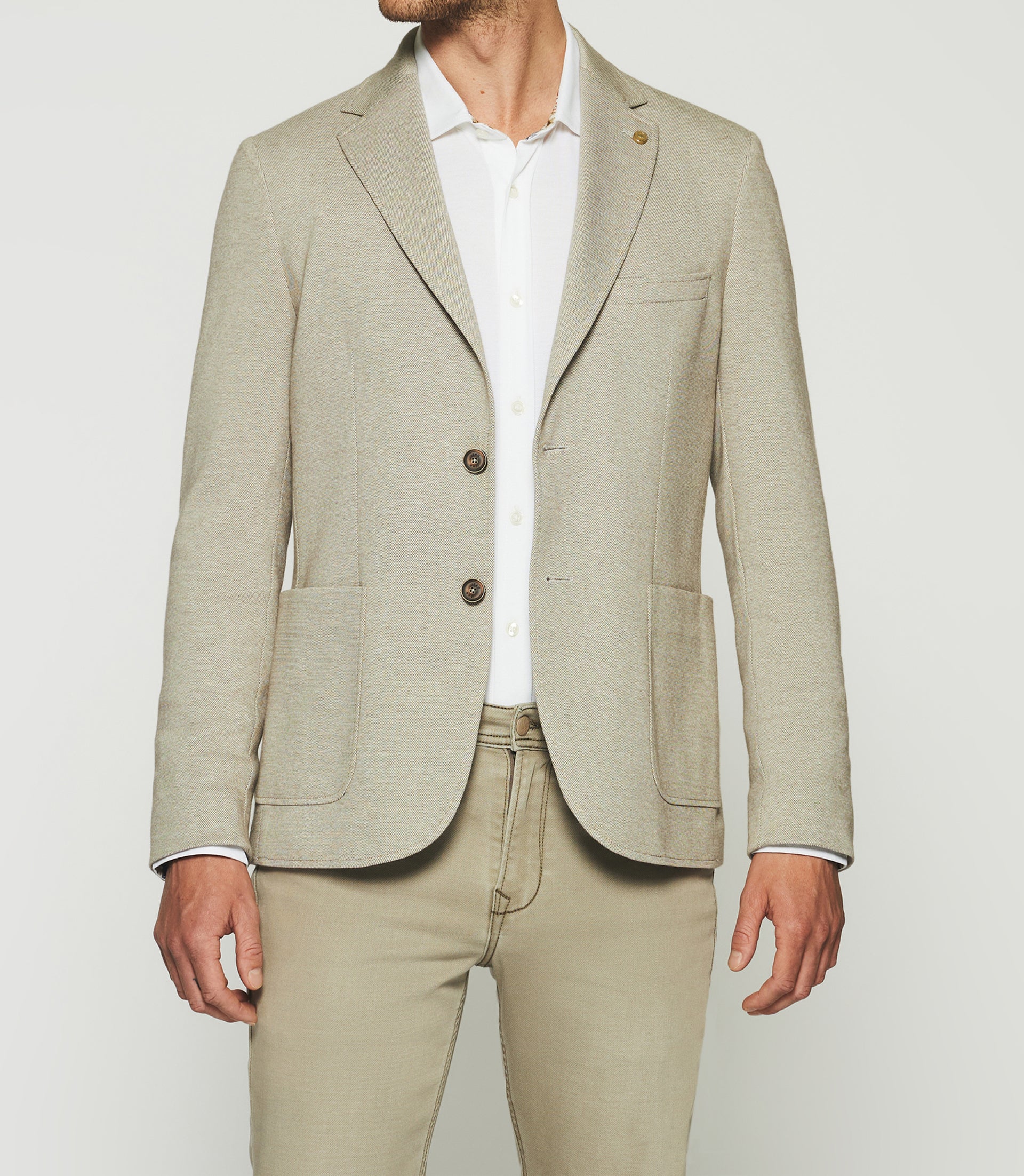 Veste casual 2 boutons beige AERIEN - IZAC