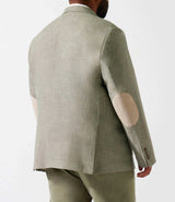 Veste kaki et beige à coudières ALCHIMIEBT - IZAC