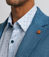 Veste bleue en lin à coudières - IZAC
