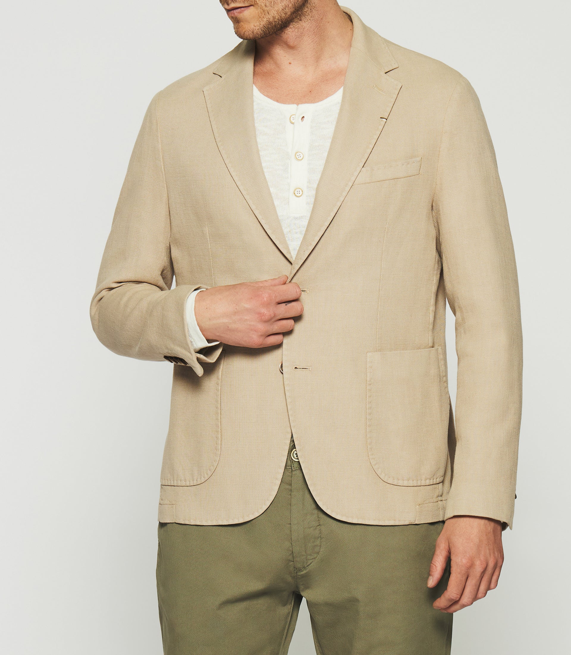 Veste en coton armuré beige ANDREAS - IZAC