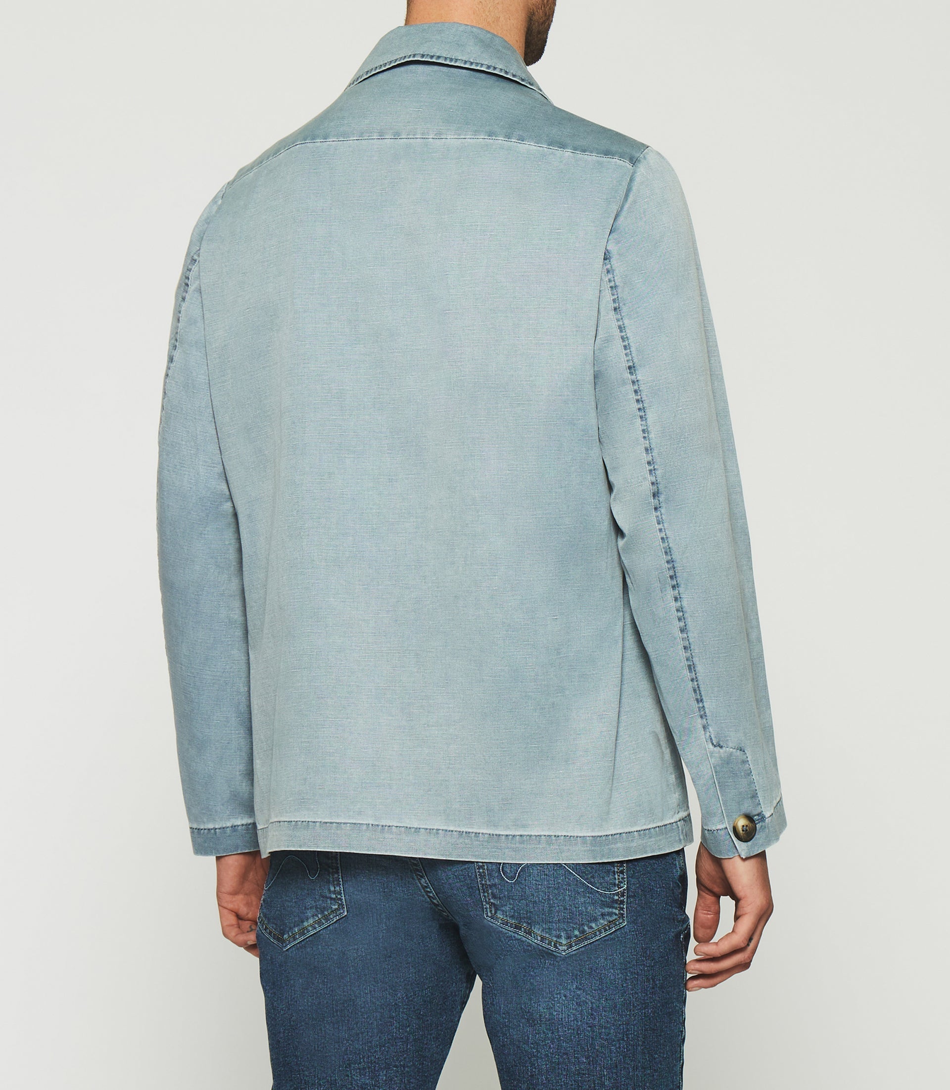 Veste en coton lin bleue AQUA - IZAC