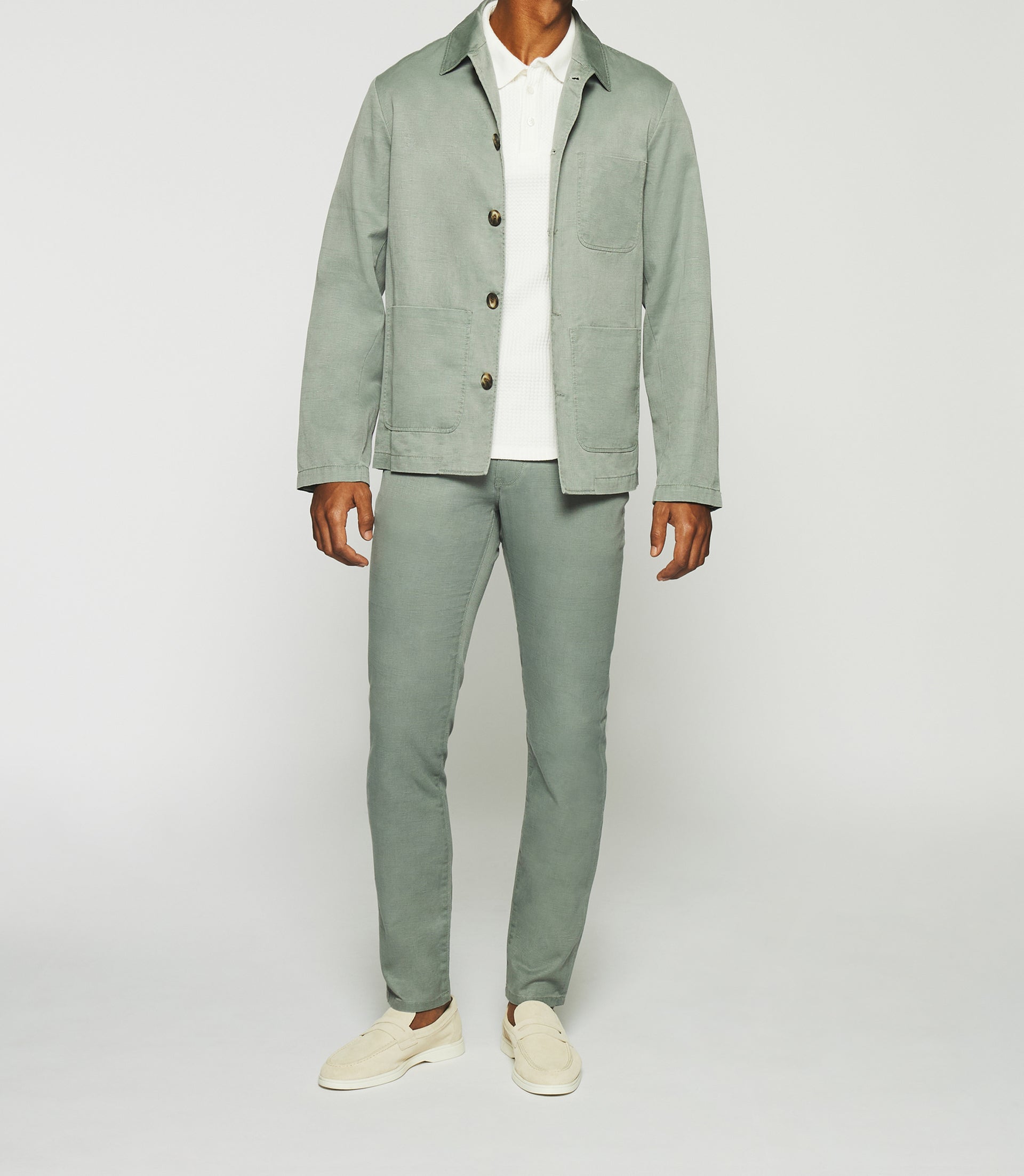 Veste en coton lin kaki AQUA - IZAC