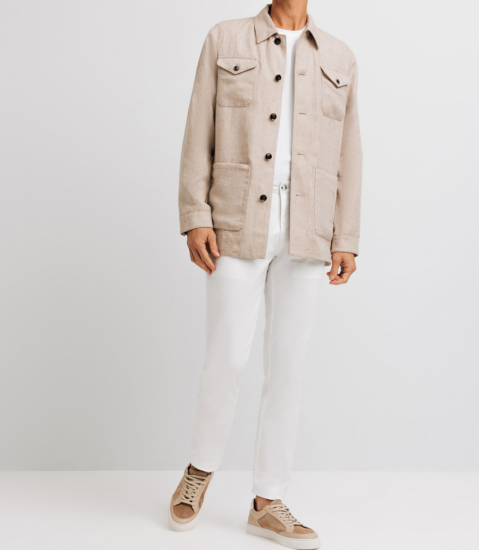 Veste casual 100% lin beige - IZAC
