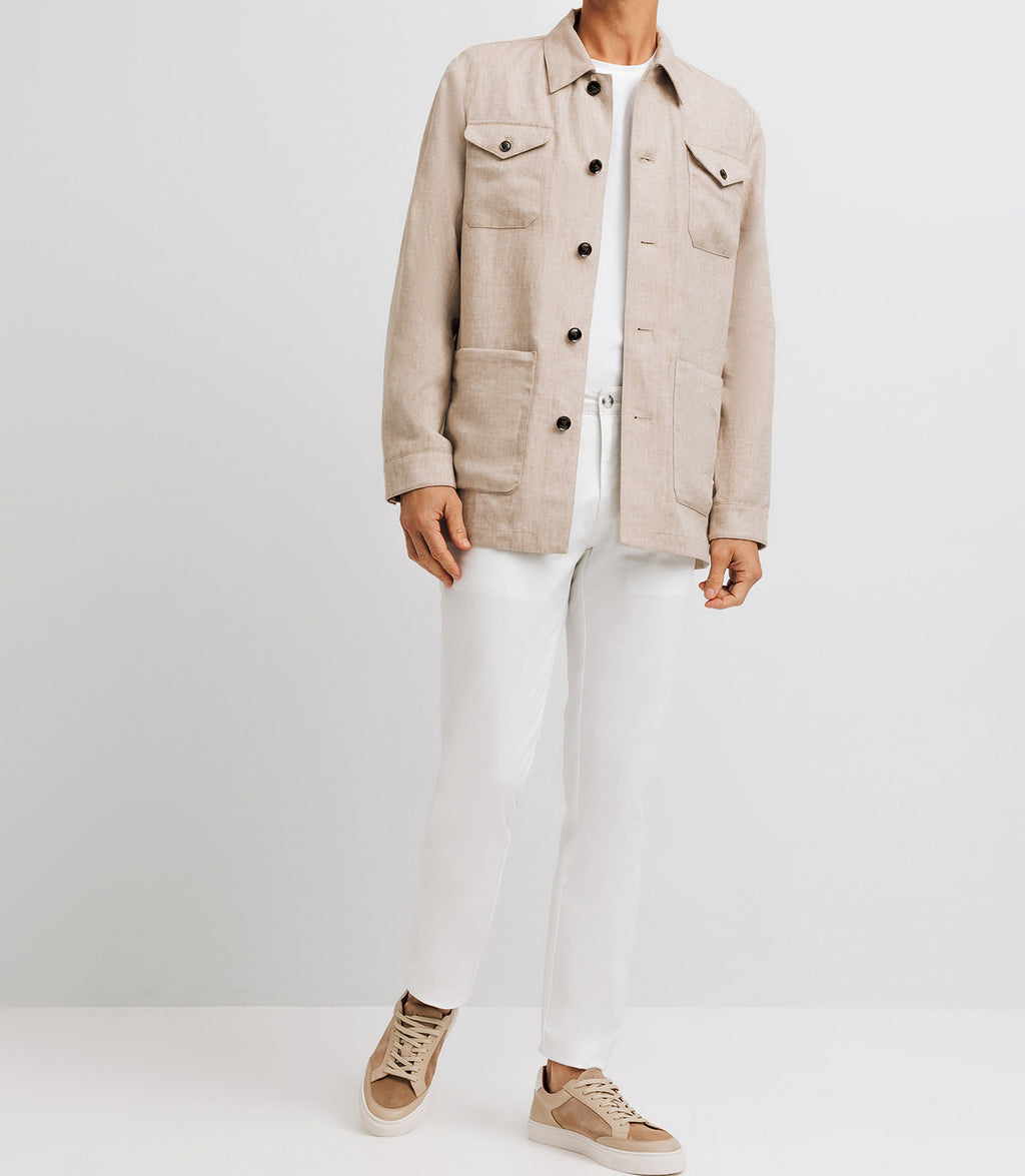 Veste casual 100% lin beige - IZAC