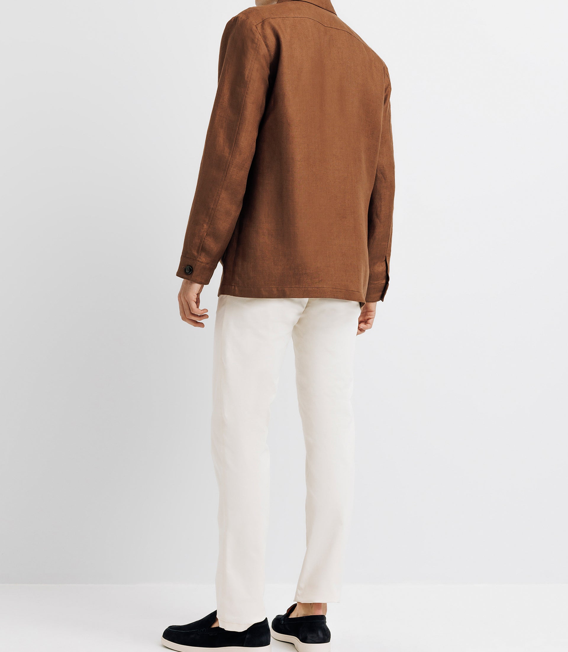 Veste casual 100% lin truffe - IZAC