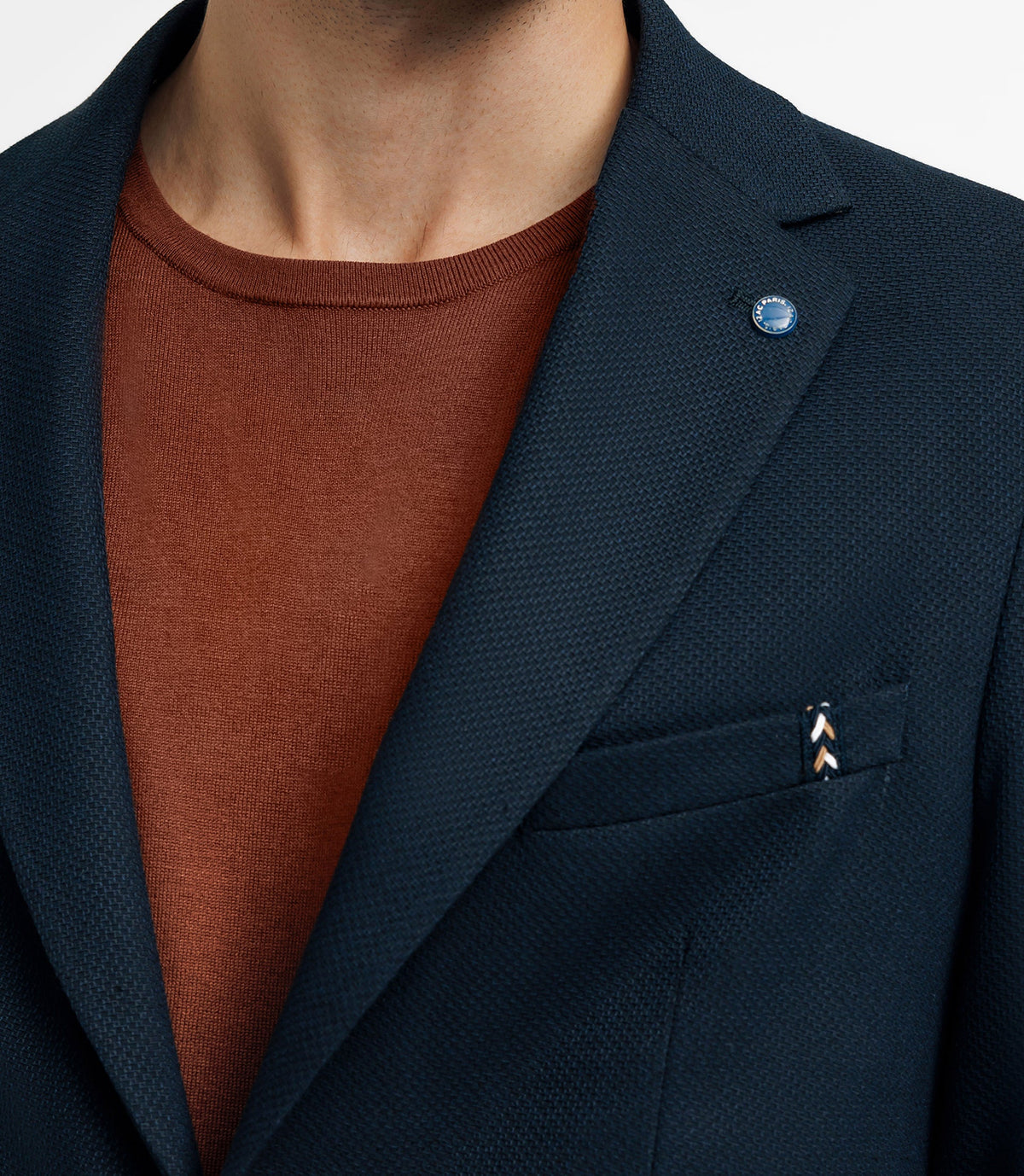 Veste casual à coudière marine - IZAC