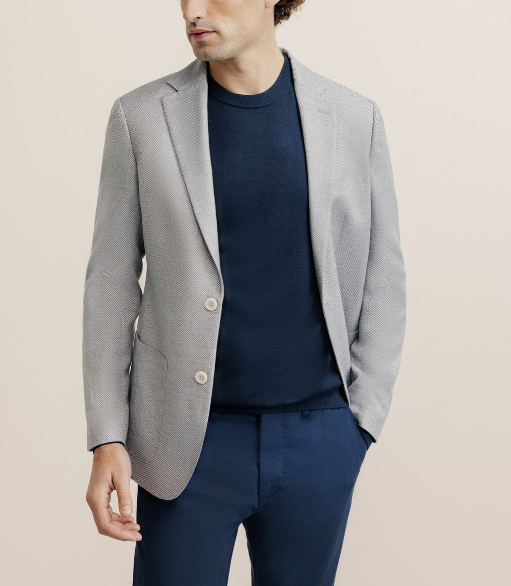 Veste casual à coudières bleue ciel - IZAC