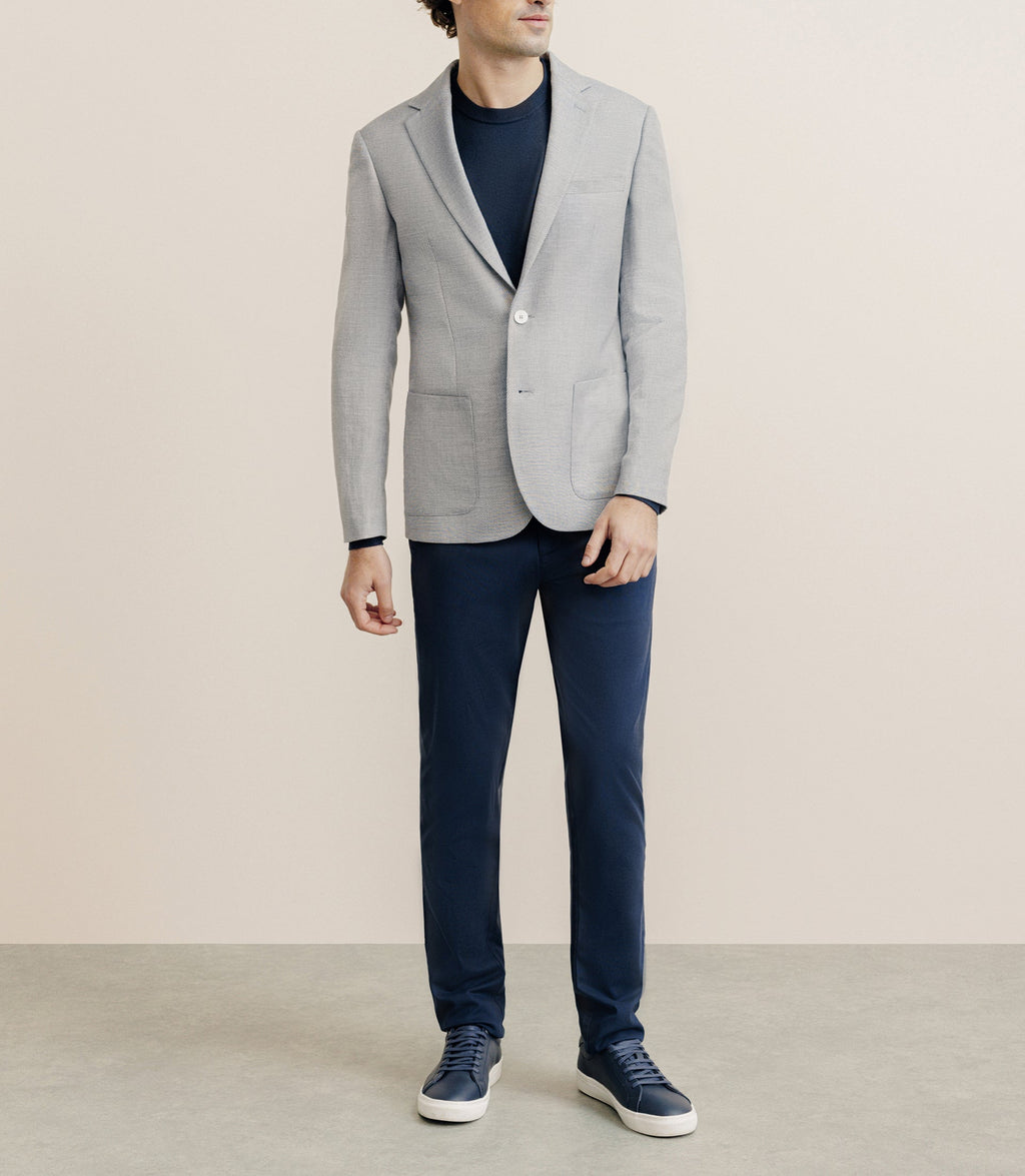 Veste casual à coudières bleue ciel - IZAC