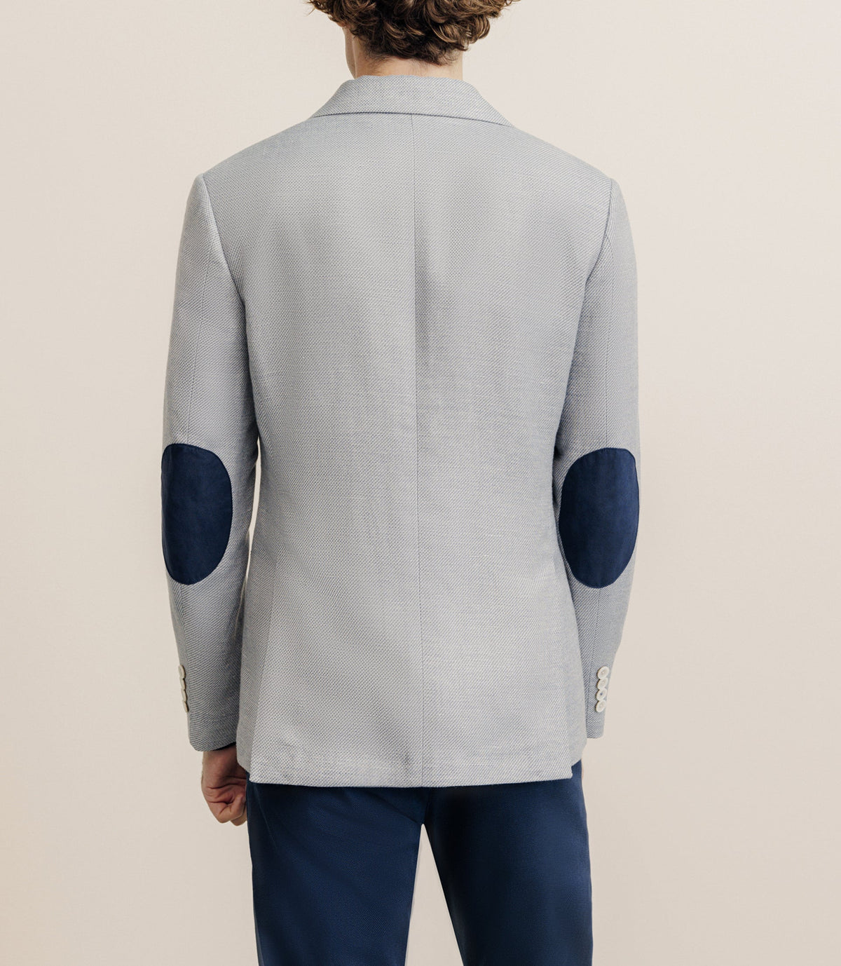 Veste casual à coudières bleue ciel - IZAC
