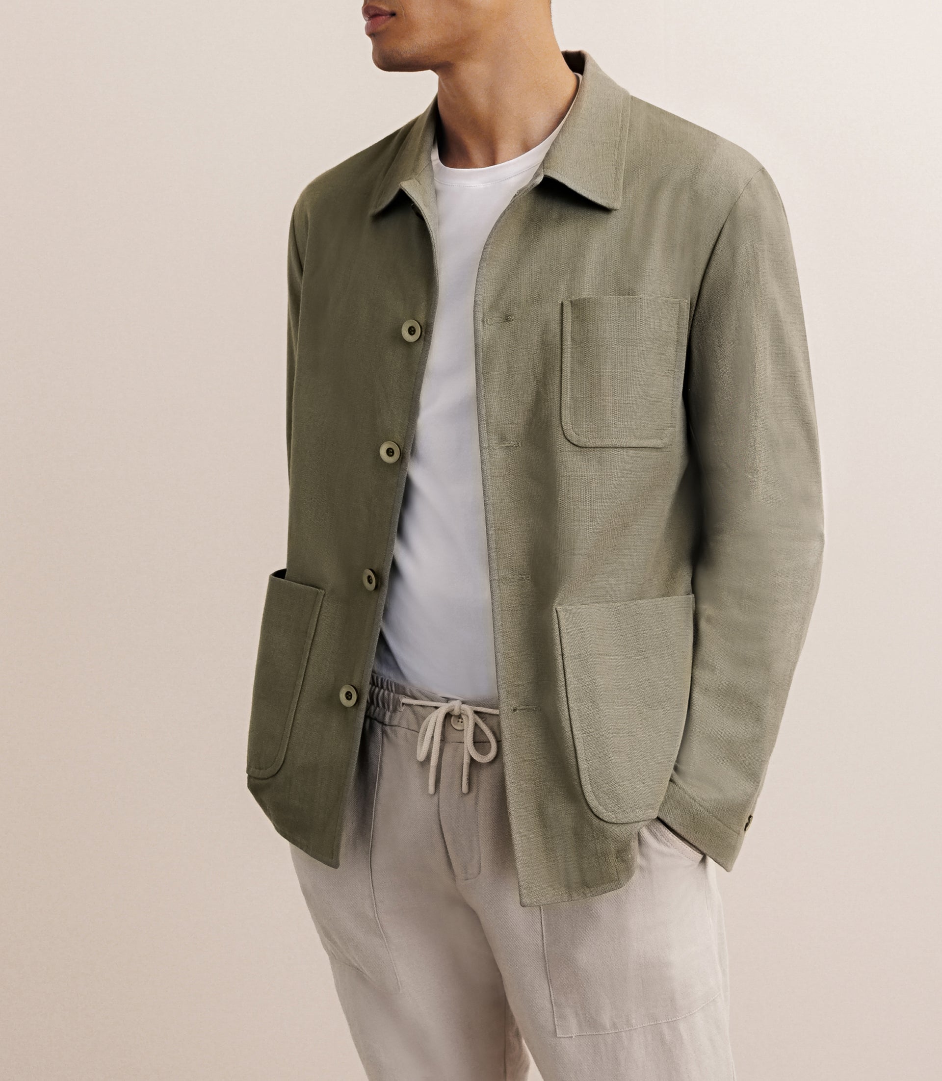 Veste 100% coton kaki - IZAC