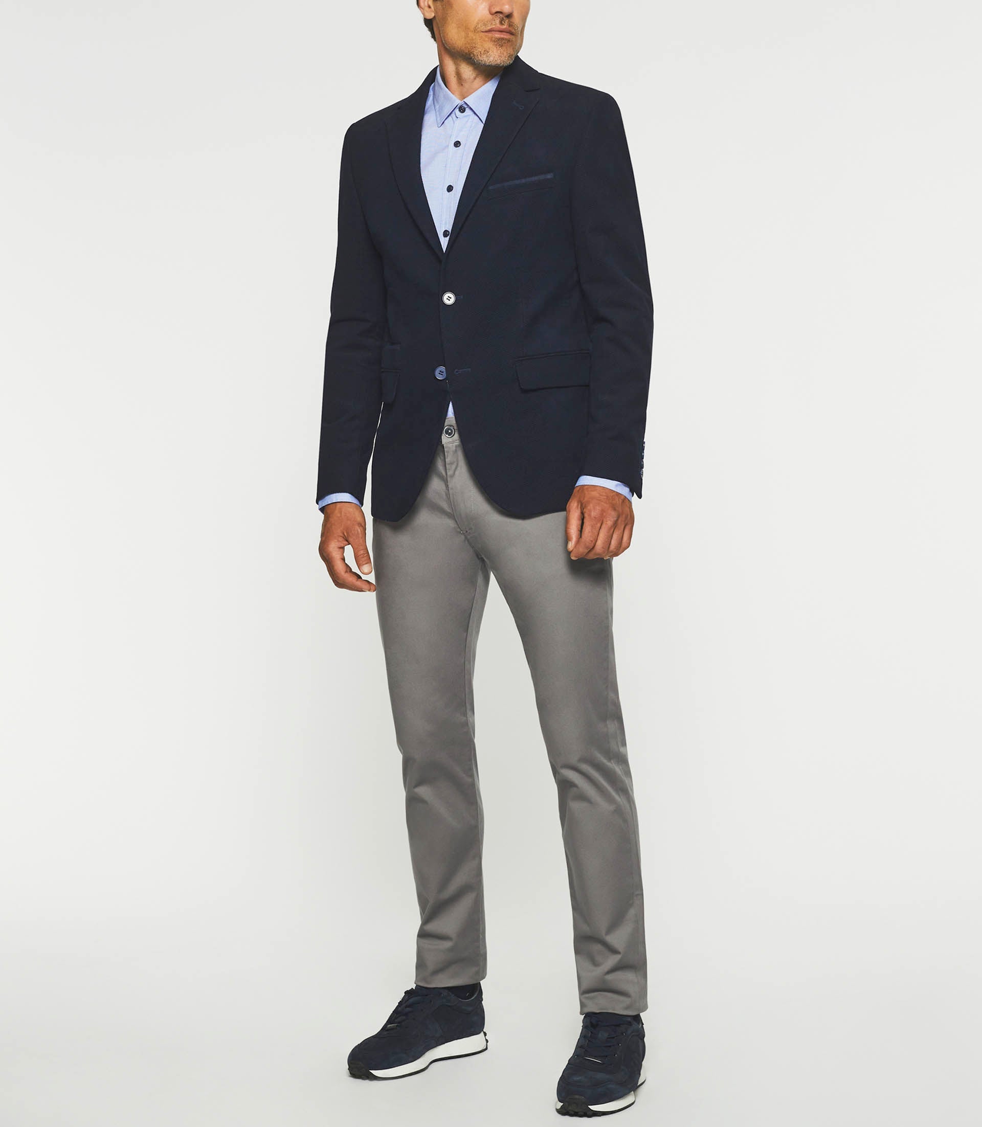 Veste en velours armuré marine DJANGO - IZAC