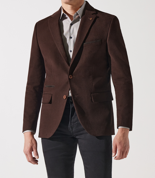 Veste en velours armuré marron DJANGO - IZAC