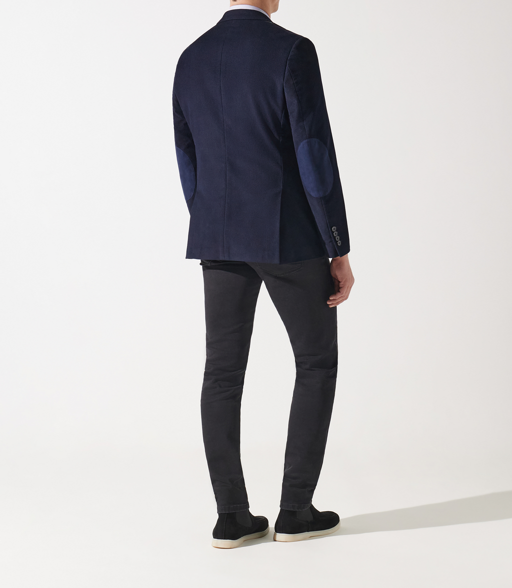 Veste en velours armuré marine - IZAC