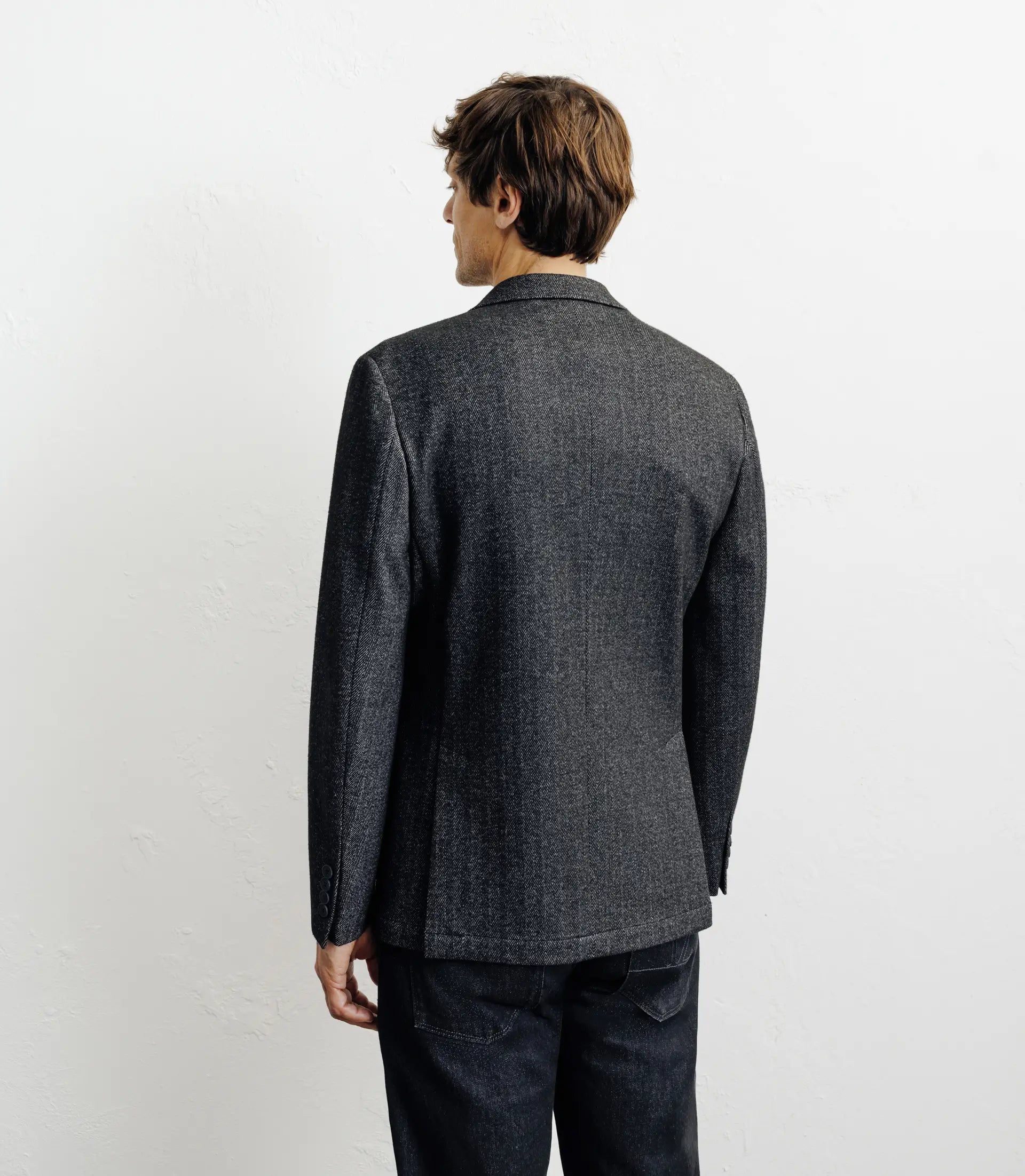 Veste en maille chevron anthracite - IZAC