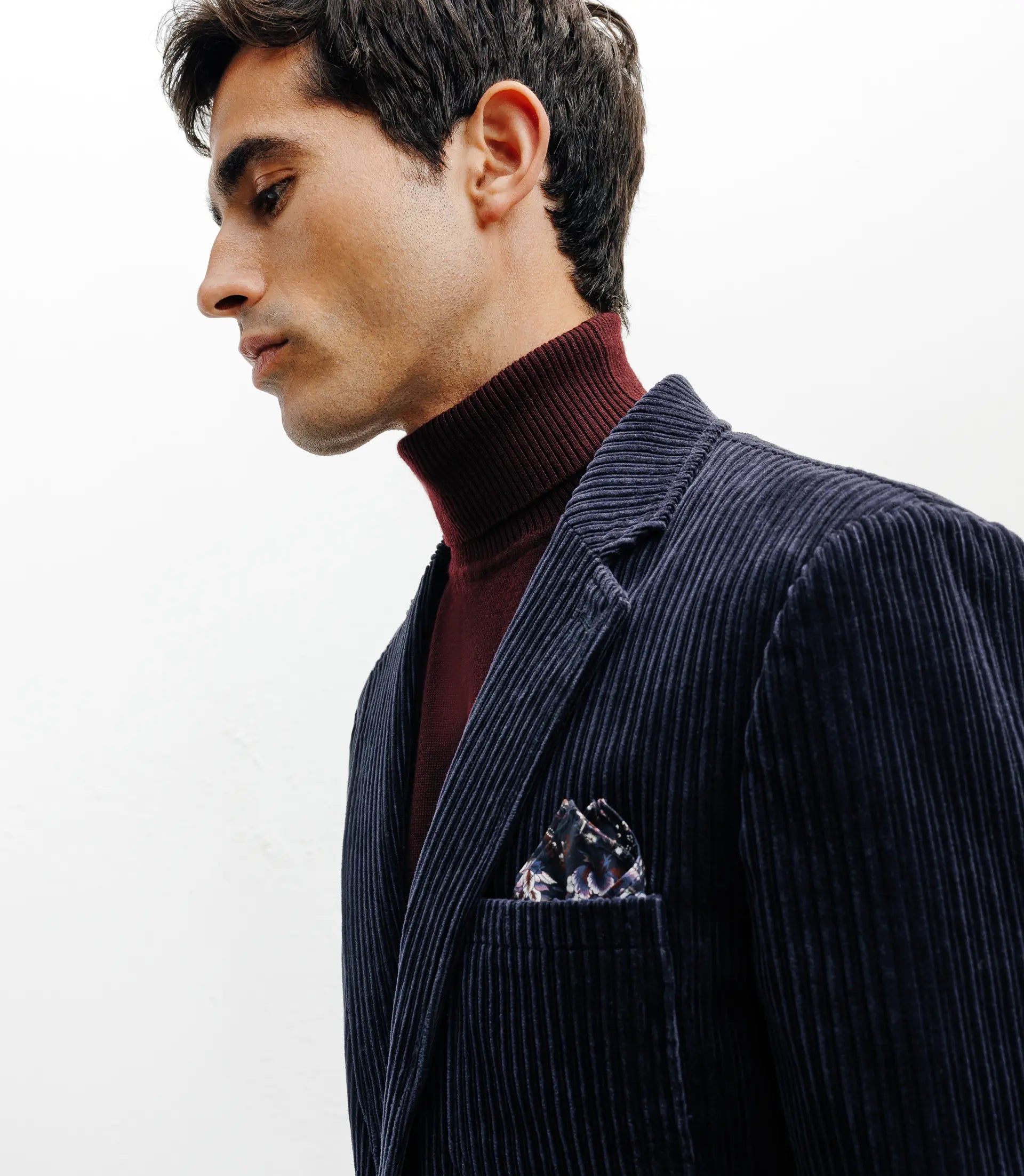 Veste en velours côtelé marine - IZAC