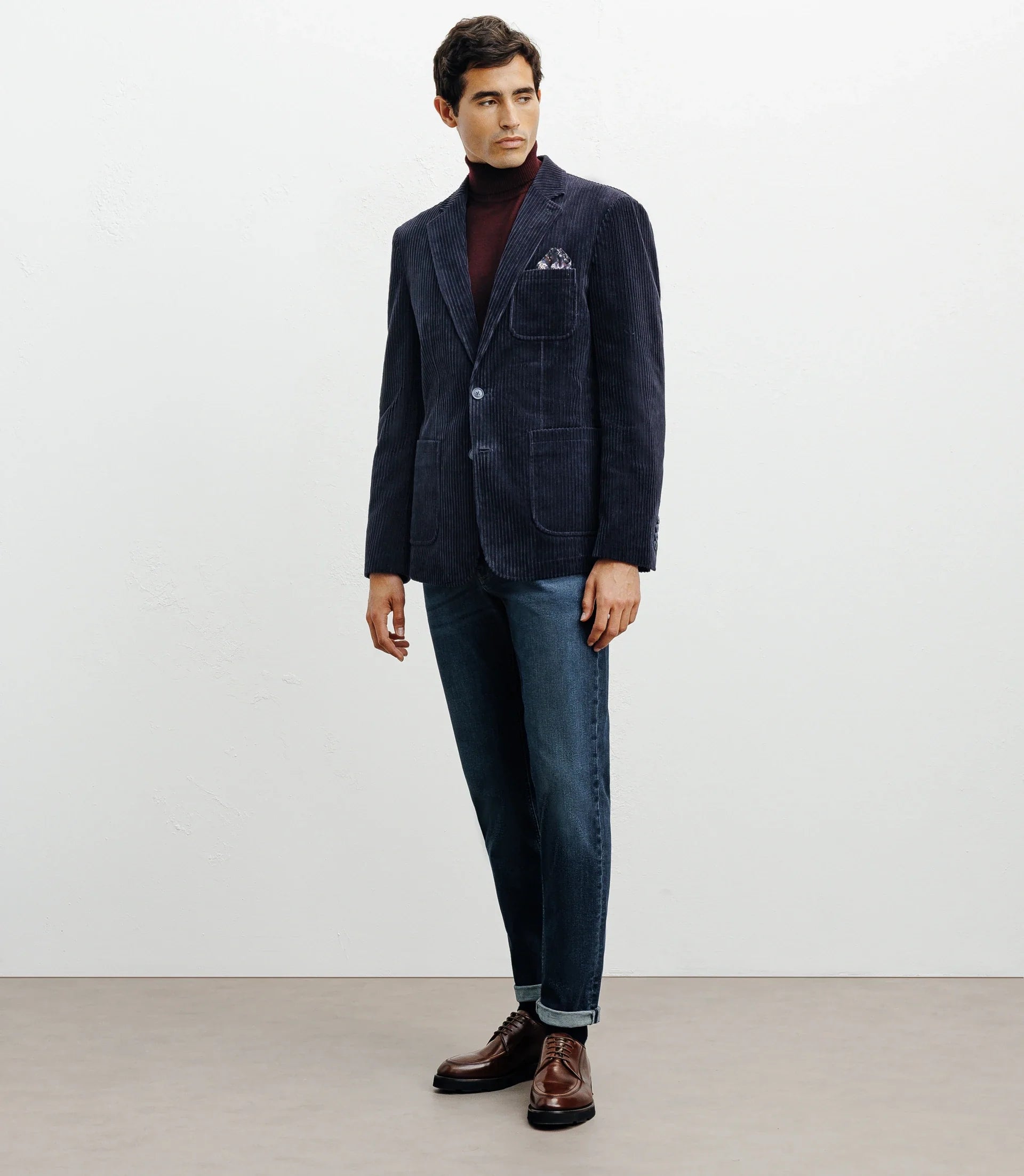 Veste en velours côtelé marine - IZAC