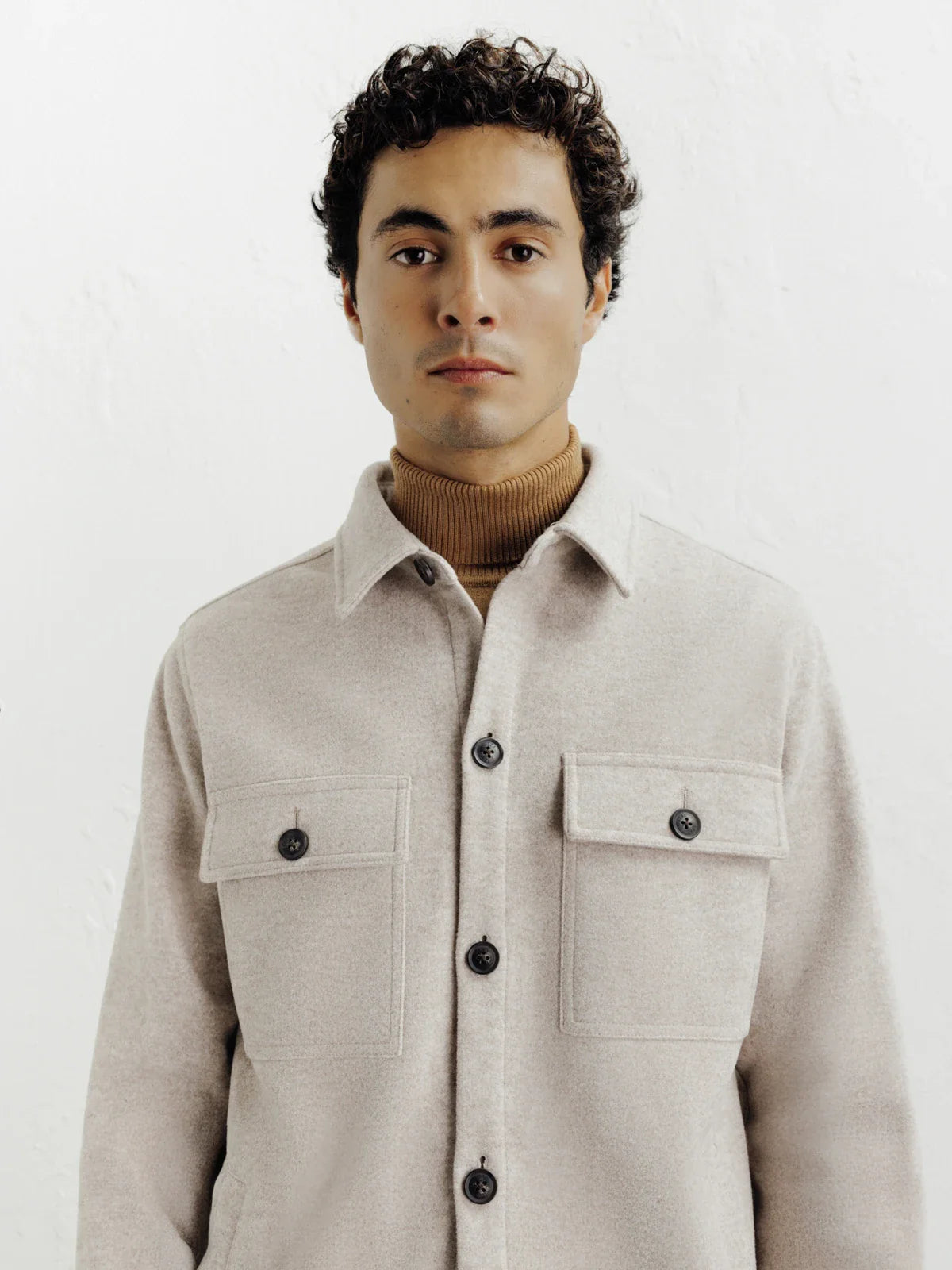 Veste casual col chemise beige - IZAC