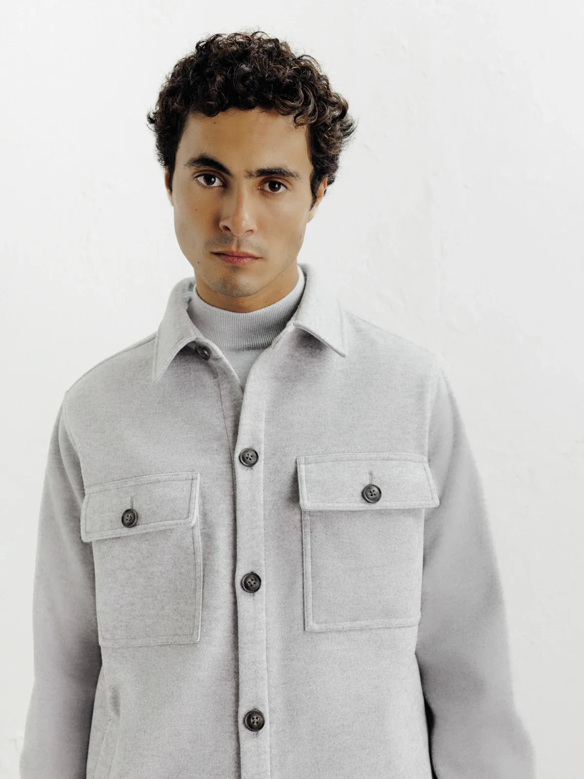 Veste casual col chemise gris clair - IZAC