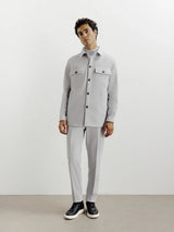 Veste casual col chemise gris clair - IZAC