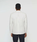 Veste blanche séparable en lin à rayures marine "Alessio" - IZAC