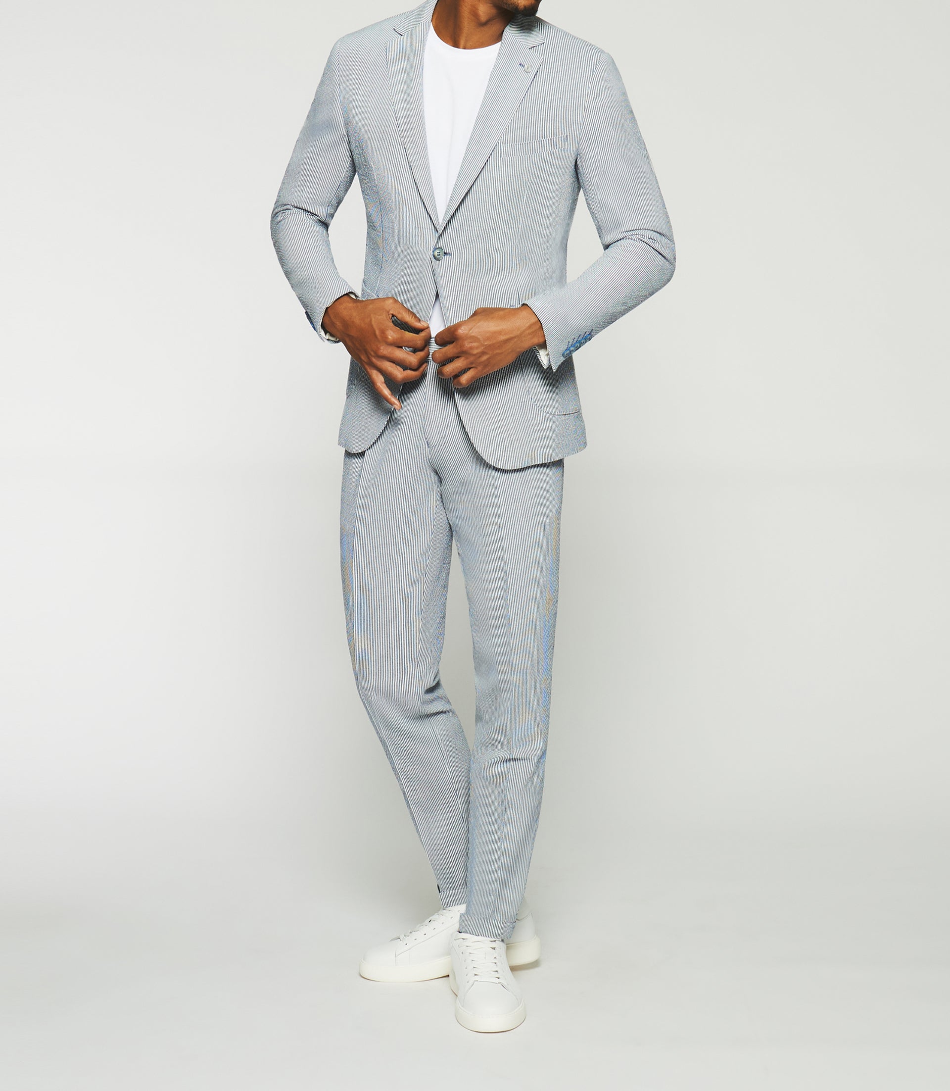 Veste séparable à rayures blanche et bleue CAPRI - IZAC