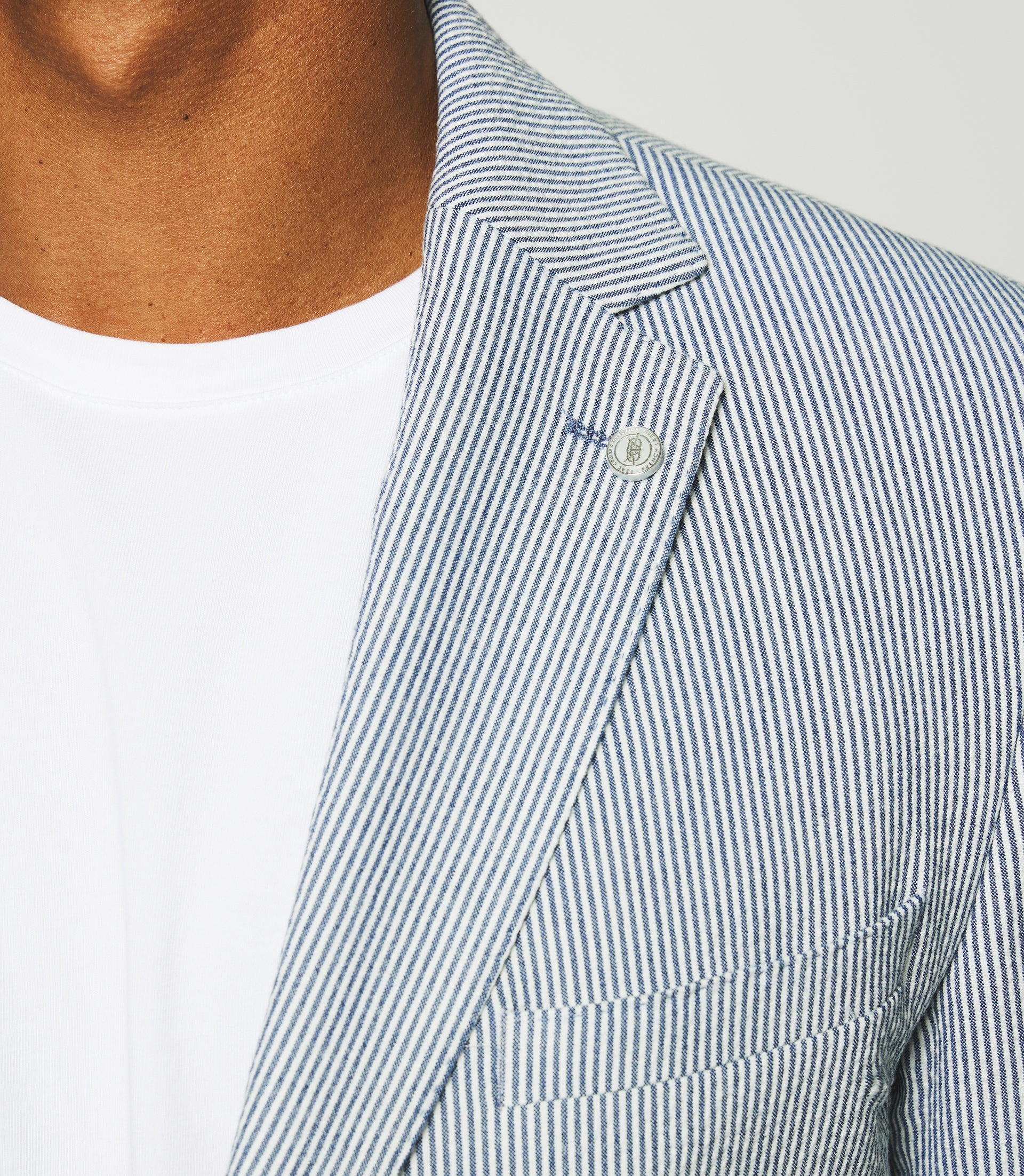 Veste séparable à rayures blanche et bleue CAPRI - IZAC