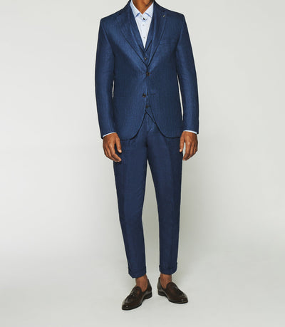 Veste séparable en lin marine CHANCE - IZAC