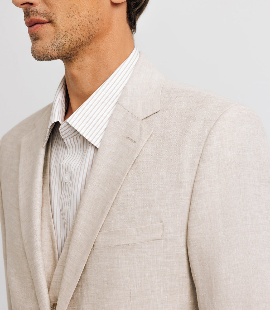 Veste ville 100% lin beige - IZAC
