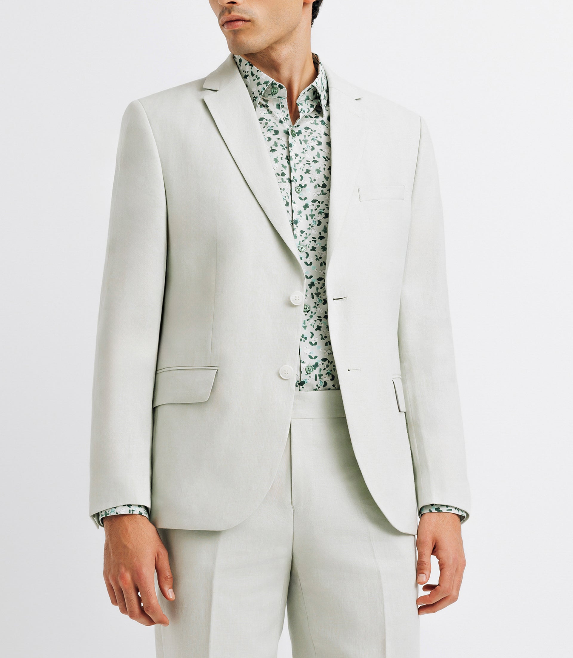 Veste ville 100% lin vert eau - IZAC