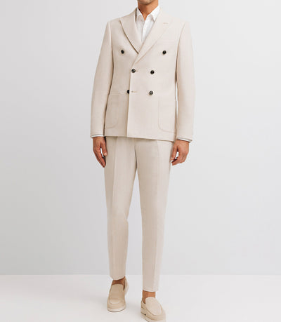 Veste croisée en lin beige - IZAC